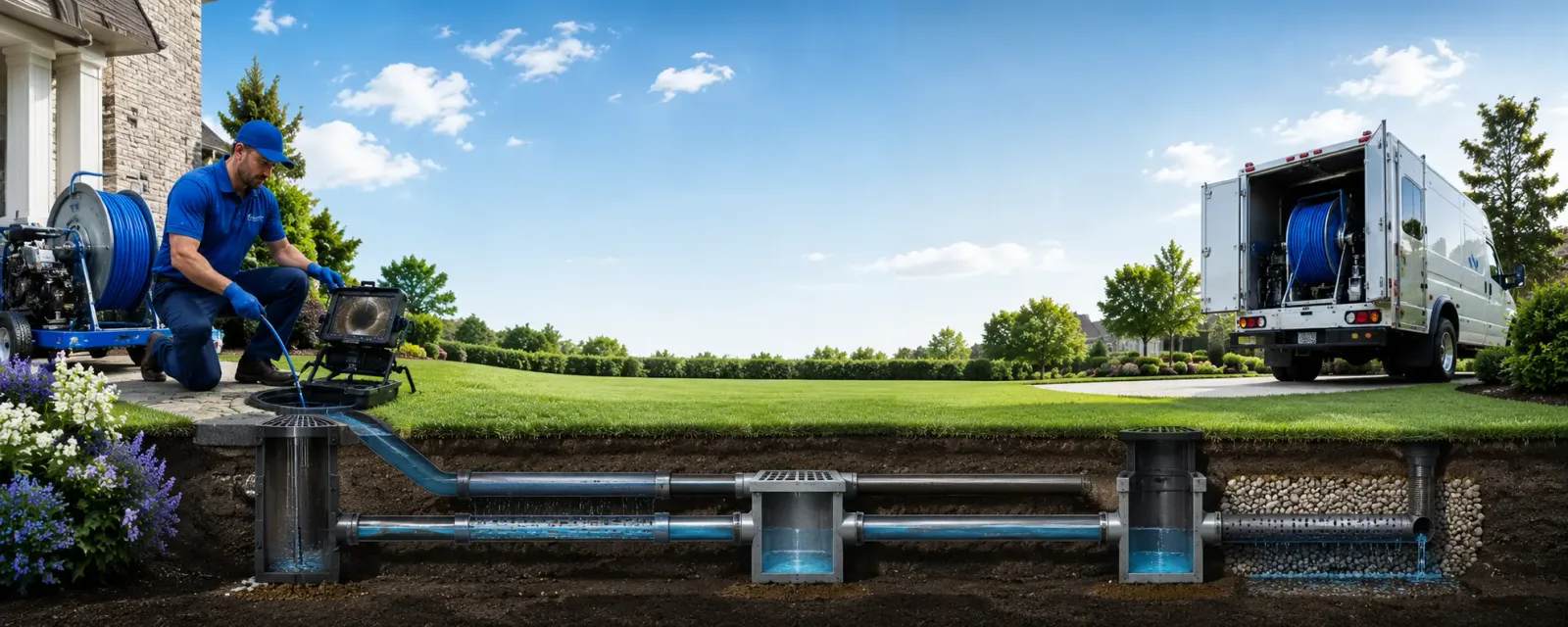 Outdoor drain cleaning information for Helm, CA